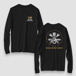 Zwarte mobiele monteur auto reparatie service t-shirt