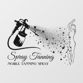 Zwarte Mobiele Spray Tanning Body Paint Raamsticker (Vel)
