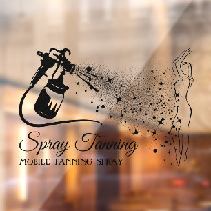 Zwarte Mobiele Spray Tanning Body Paint Raamsticker