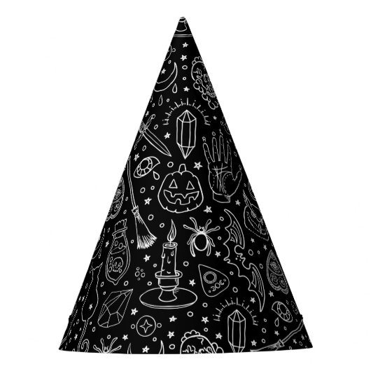 Zwarte-modderpatroon voor halloween-party feesthoedjes (Voorkant)