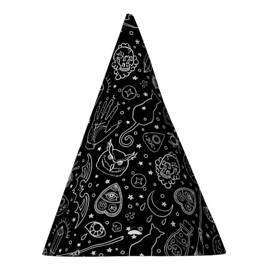 Zwarte-modderpatroon voor halloween-party feesthoedjes (Rechts)