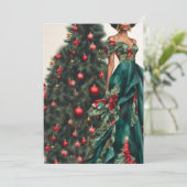 Zwarte mode met vintage charme kaart (Staand voorkant)