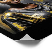Zwarte Mode S Sticker 1 Poster (Hoek)