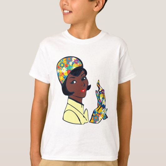 zwarte modedame t-shirt (Voorkant)