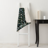 Zwarte Modern Chic Elegant Snowflakes Aangepaste n Sherpa Deken (In situ)