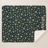 Zwarte Modern Chic Elegant Snowflakes Aangepaste n Sherpa Deken (Voorkant (horizontaal))