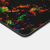 Zwarte Moderne Abstracte Marmeren Kleurrijke Neon  Bureaumat (Hoek)