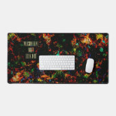 Zwarte Moderne Abstracte Marmeren Kleurrijke Neon  Bureaumat (Keyboard & Muis)