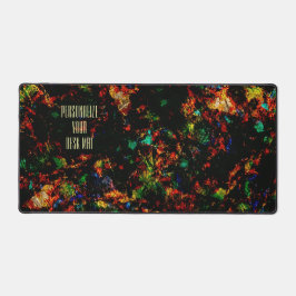 Zwarte Moderne Abstracte Marmeren Kleurrijke Neon  Bureaumat