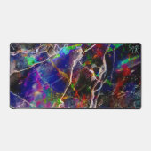 Zwarte Moderne Abstracte Marmeren Kleurrijke Neon Bureaumat (Voorkant)