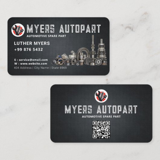 zwarte moderne autodeeldienst visitekaartje (Voorkant / Achterkant)