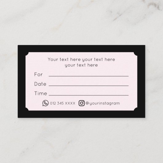 Zwarte moderne benoemingskaart visitekaartje (Achterkant)