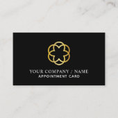 Zwarte moderne benoemingskaart visitekaartje (Voorkant)