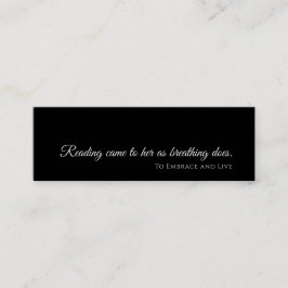 Zwarte moderne bladwijzer | Aangepast cadeau voor Mini Visitekaartje