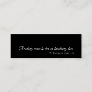 Zwarte moderne bladwijzer   Aangepast cadeau voor  Mini Visitekaartje