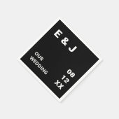 Zwarte moderne bruiloft servetten (Hoek)