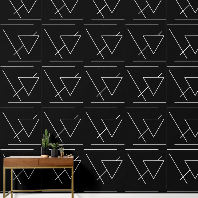 Zwarte Moderne Chic Minimalistisch Behang (Hal)