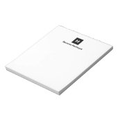 Zwarte Moderne Chic Modieuze Monogram Notitieblok (Linkerzijde)