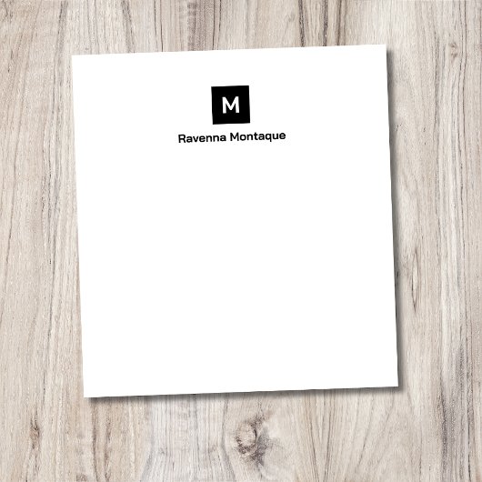 Zwarte Moderne Chic Modieuze Monogram Notitieblok