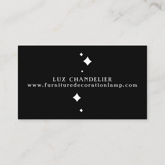 Zwarte moderne dampverzadigingslamp visitekaartje (Achterkant)