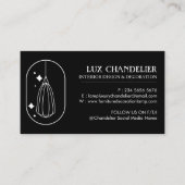 Zwarte moderne dampverzadigingslamp visitekaartje (Voorkant)
