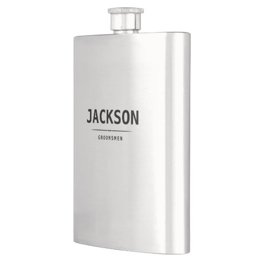 Zwarte Moderne Eenvoudige Naam Gepersonaliseerde B Flacon (Links)