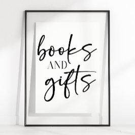 Zwarte Moderne Eenvoudige Script Baby Borrel Boeke Poster