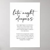 Zwarte Moderne Eenvoudige Script Baby Late Night L Poster (Voorkant)