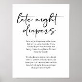 Zwarte Moderne Eenvoudige Script Baby Late Night L Poster (Voorkant)