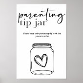 Zwarte moderne eenvoudige script baby ouder tips poster (Voorkant)