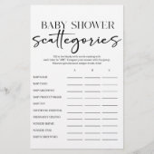 Zwarte Moderne Eenvoudige Script Baby Scattegories Flyer (Voorkant)