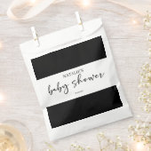 Zwarte Moderne Eenvoudige Script Baby Shower Bedankzakje (Geknipt)