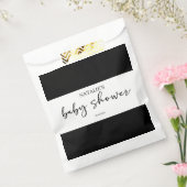 Zwarte Moderne Eenvoudige Script Baby Shower Bedankzakje (Gezegeld)