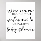 Zwarte Moderne Eenvoudige Script Baby Shower Bord Poster (Voorkant)