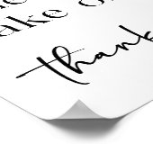 Zwarte Moderne Eenvoudige Script Baby Shower Favor Poster (Hoek)