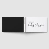Zwarte Moderne Eenvoudige Script Baby Shower Gastenboek (Volledig)