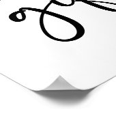 Zwarte Moderne Eenvoudige Script Baby Shower Kaart Poster (Hoek)