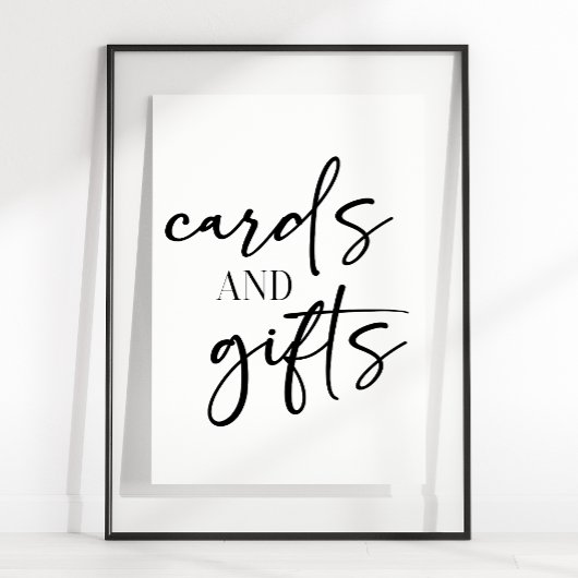 Zwarte Moderne Eenvoudige Script Baby Shower Kaart Poster