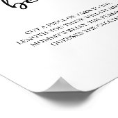 Zwarte Moderne Eenvoudige Script Baby Shower Spel Poster (Hoek)