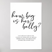 Zwarte Moderne Eenvoudige Script Baby Shower Spel Poster (Voorkant)