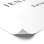 Zwarte Moderne Eenvoudige Script Bruidsdouche Poster (Hoek)