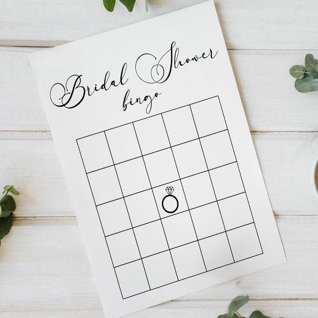 Zwarte Moderne Eenvoudige Script Bruiloft Bingo (Creator heeft geüpload)