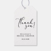 Zwarte Moderne Eenvoudige Script Bruiloft Cadeaulabel (Voorkant)