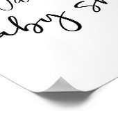 Zwarte Moderne Eenvoudige Script Douche Bord Poster (Hoek)