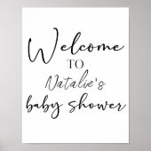 Zwarte Moderne Eenvoudige Script Douche Bord Poster (Voorkant)