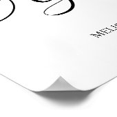 Zwarte Moderne Eenvoudige Script Huwelijkskaart & Poster (Hoek)