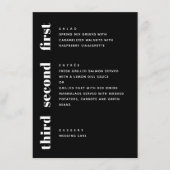 Zwarte moderne eenvoudige typografie minimalistisc menu (Voorkant)