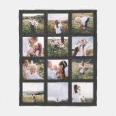 zwarte moderne elegant 12 foto op maat van moderne fleece deken (Voorkant)