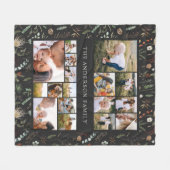 zwarte moderne elegant 17 foto botanische pampas fleece deken (Voorkant (Horizontaal))