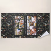 zwarte moderne elegant 17 foto botanische pampas strandlaken (Voorkant)